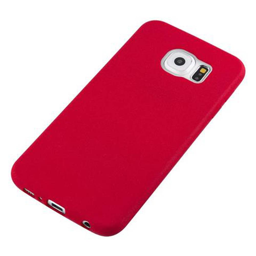 Cadorabo Schutzhülle für Samsung Galaxy S6 Hülle in Rot Handyhülle TPU Etui Cover Case