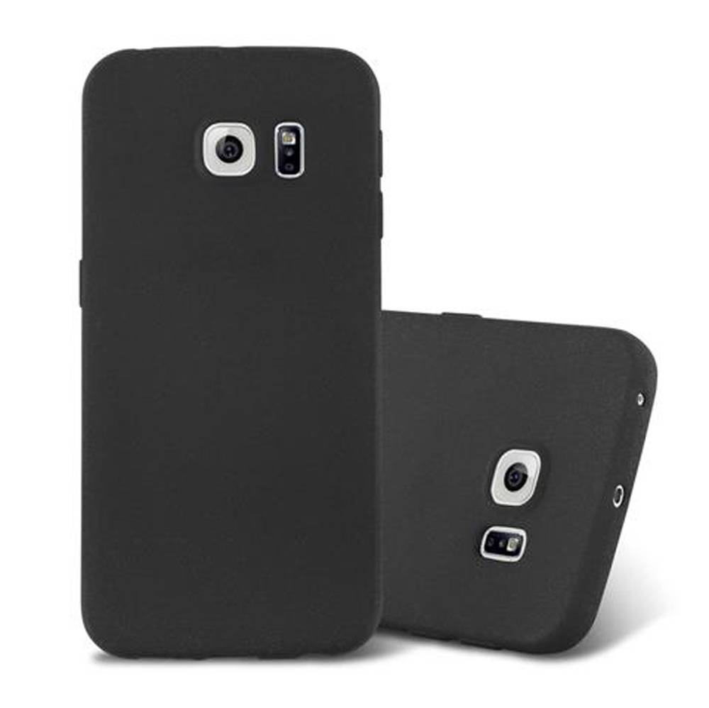 Cadorabo Schutzhülle für Samsung Galaxy S6 EDGE Hülle in Schwarz Handyhülle TPU Etui Cover Case