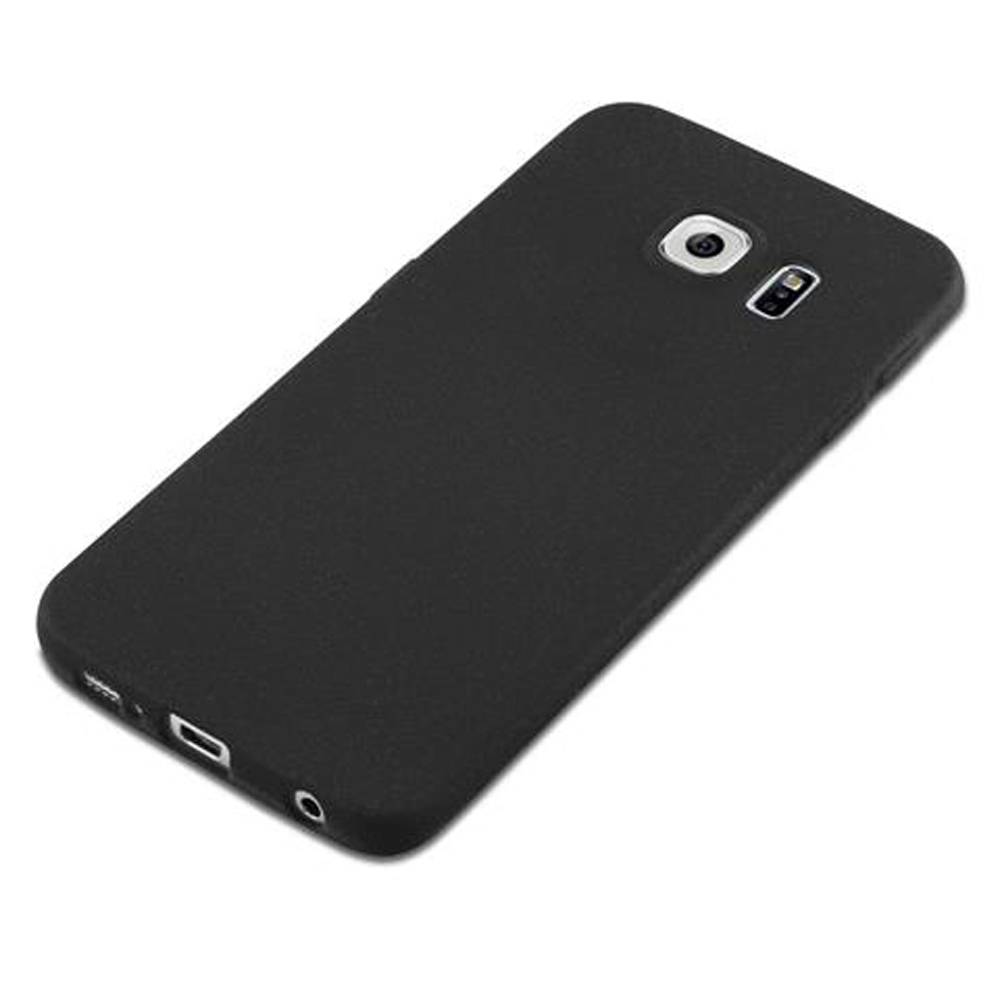 Cadorabo Schutzhülle für Samsung Galaxy S6 EDGE Hülle in Schwarz Handyhülle TPU Etui Cover Case