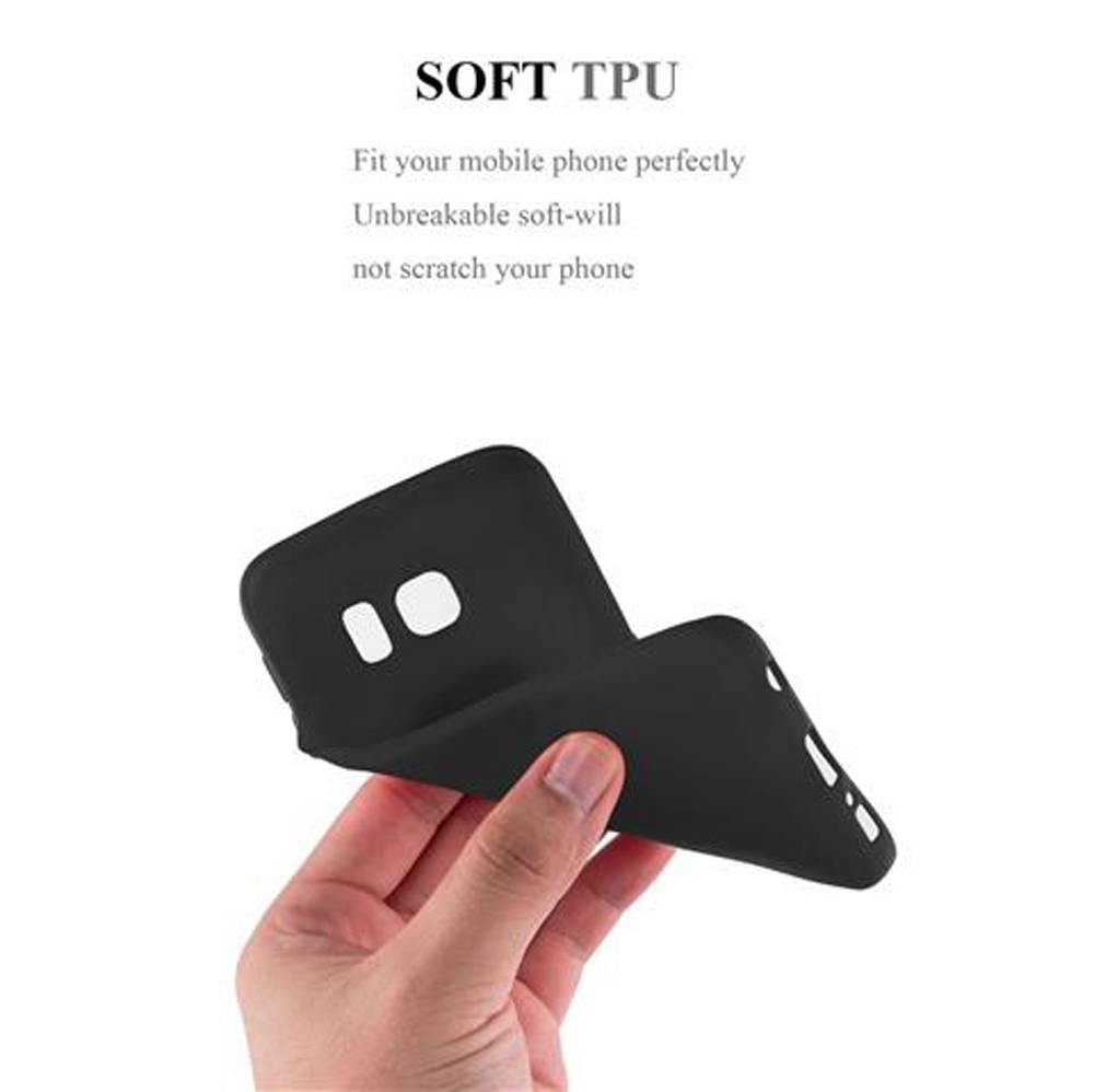 Cadorabo Schutzhülle für Samsung Galaxy S6 EDGE Hülle in Schwarz Handyhülle TPU Etui Cover Case