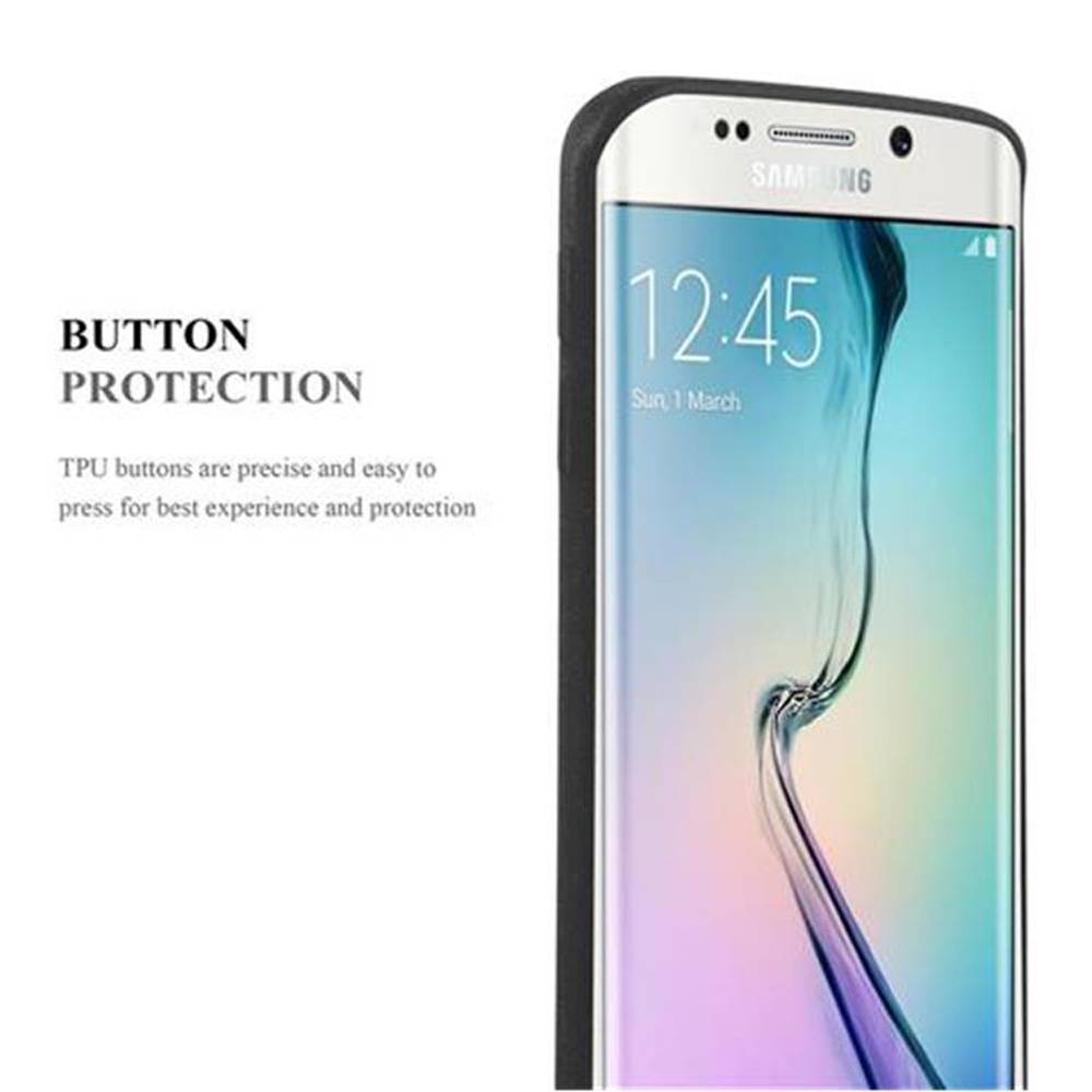 Cadorabo Schutzhülle für Samsung Galaxy S6 EDGE Hülle in Schwarz Handyhülle TPU Etui Cover Case
