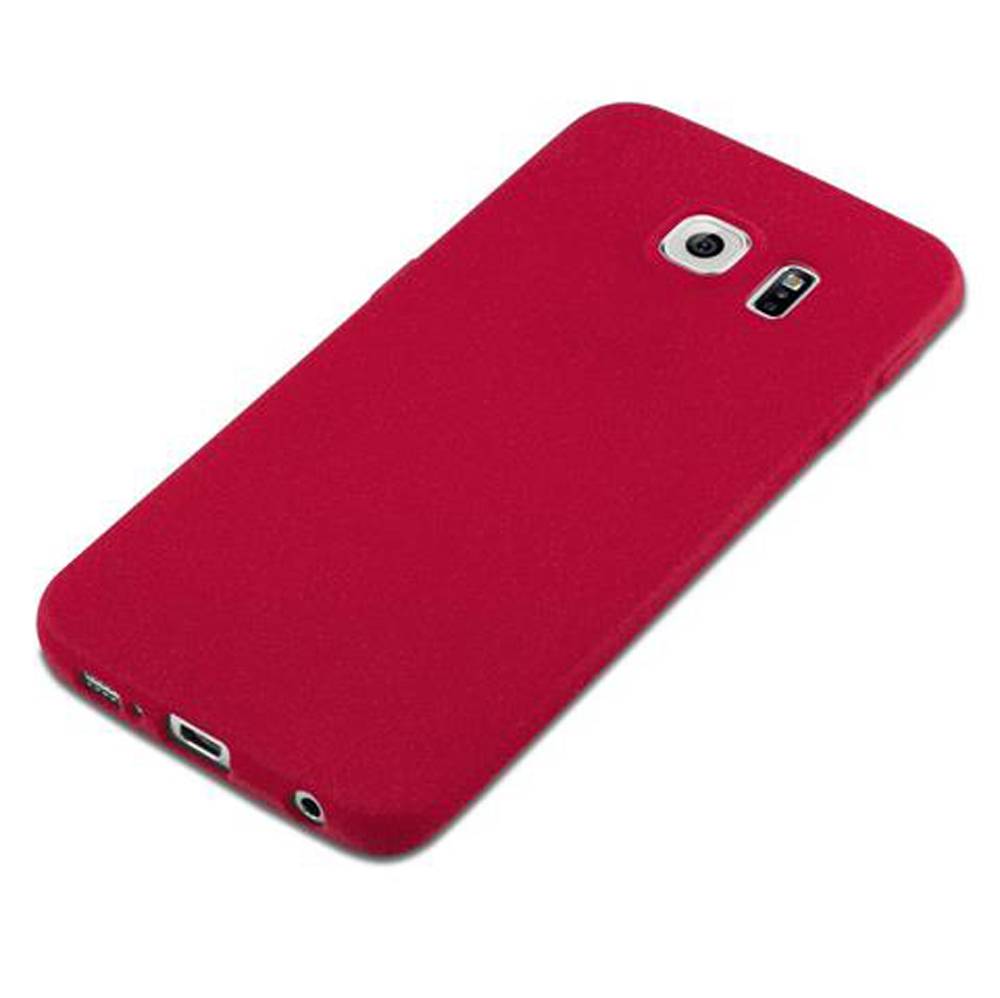 Cadorabo Schutzhülle für Samsung Galaxy S6 EDGE Hülle in Rot Handyhülle TPU Etui Cover Case