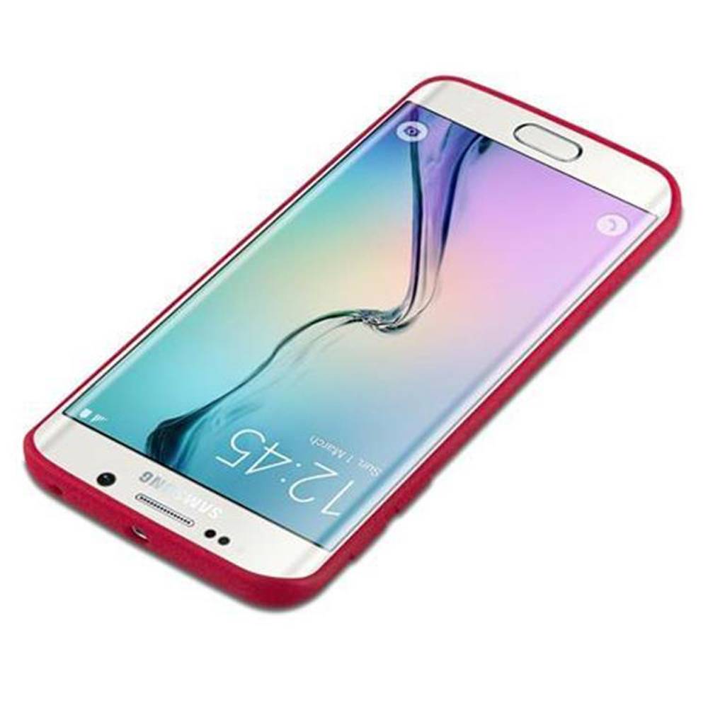 Cadorabo Schutzhülle für Samsung Galaxy S6 EDGE Hülle in Rot Handyhülle TPU Etui Cover Case