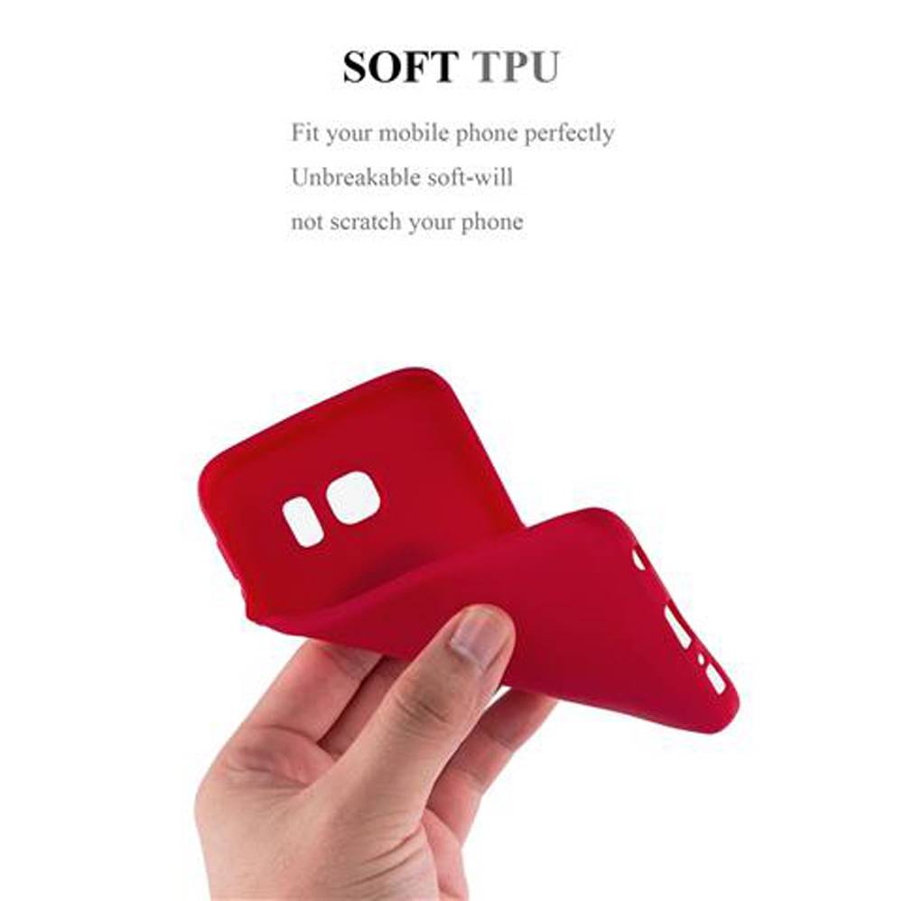 Cadorabo Schutzhülle für Samsung Galaxy S6 EDGE Hülle in Rot Handyhülle TPU Etui Cover Case