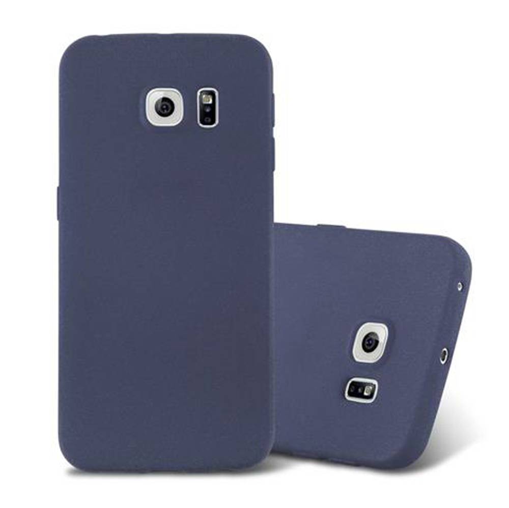 Cadorabo Schutzhülle für Samsung Galaxy S6 EDGE Hülle in Blau Handyhülle TPU Etui Cover Case