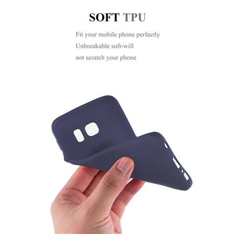 Cadorabo Schutzhülle für Samsung Galaxy S6 EDGE Hülle in Blau Handyhülle TPU Etui Cover Case