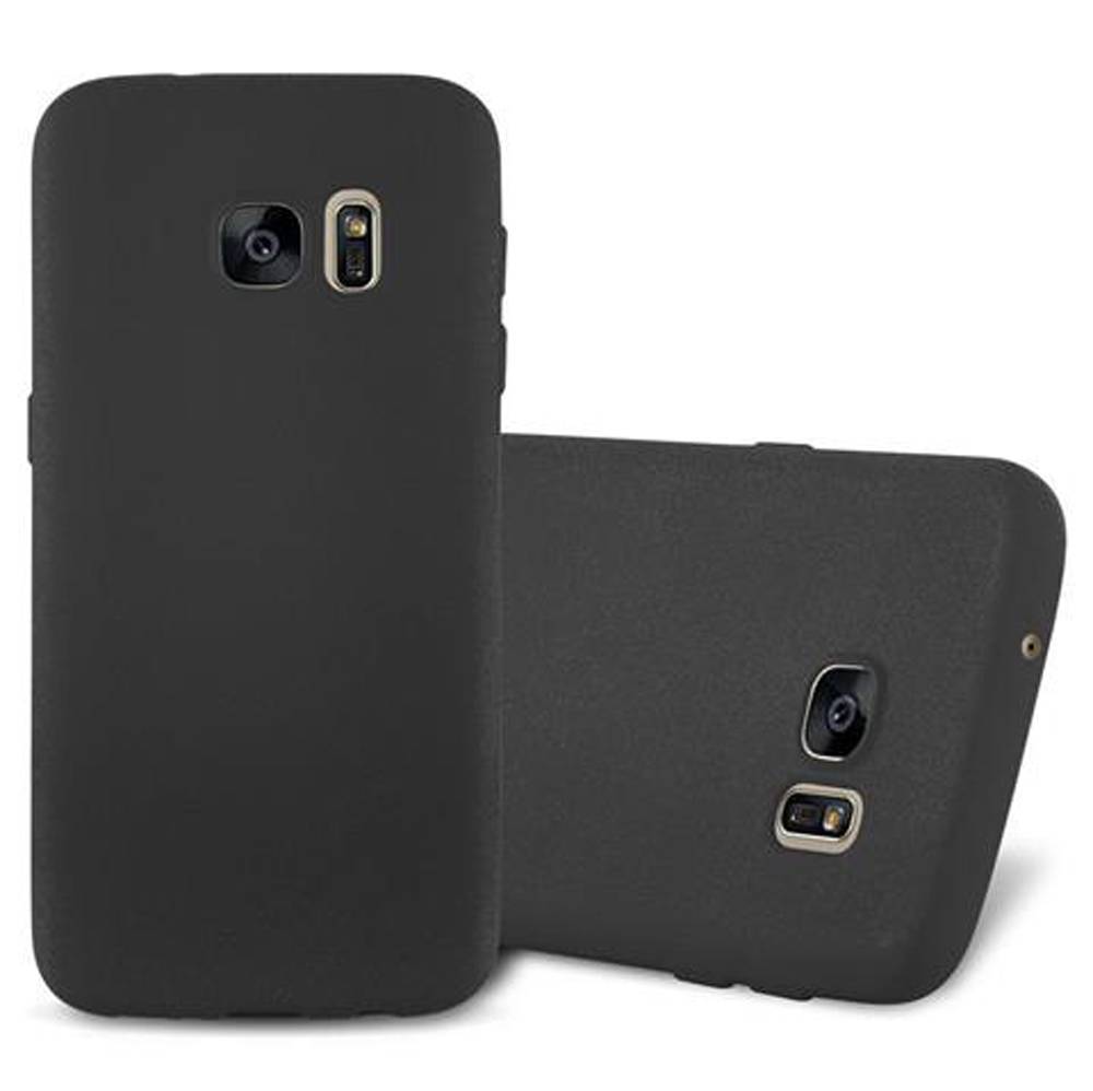 Cadorabo Schutzhülle für Samsung Galaxy S7 Hülle in Schwarz Handyhülle TPU Etui Cover Case