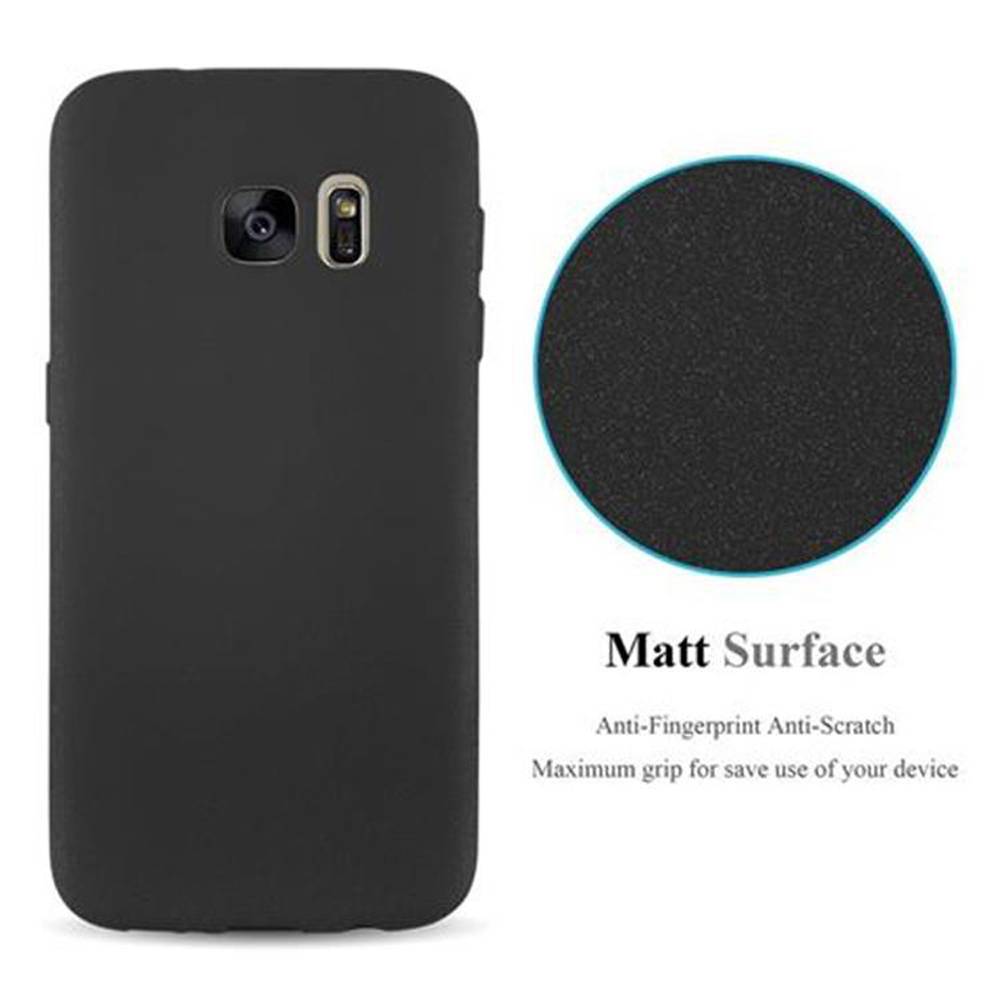 Cadorabo Schutzhülle für Samsung Galaxy S7 Hülle in Schwarz Handyhülle TPU Etui Cover Case
