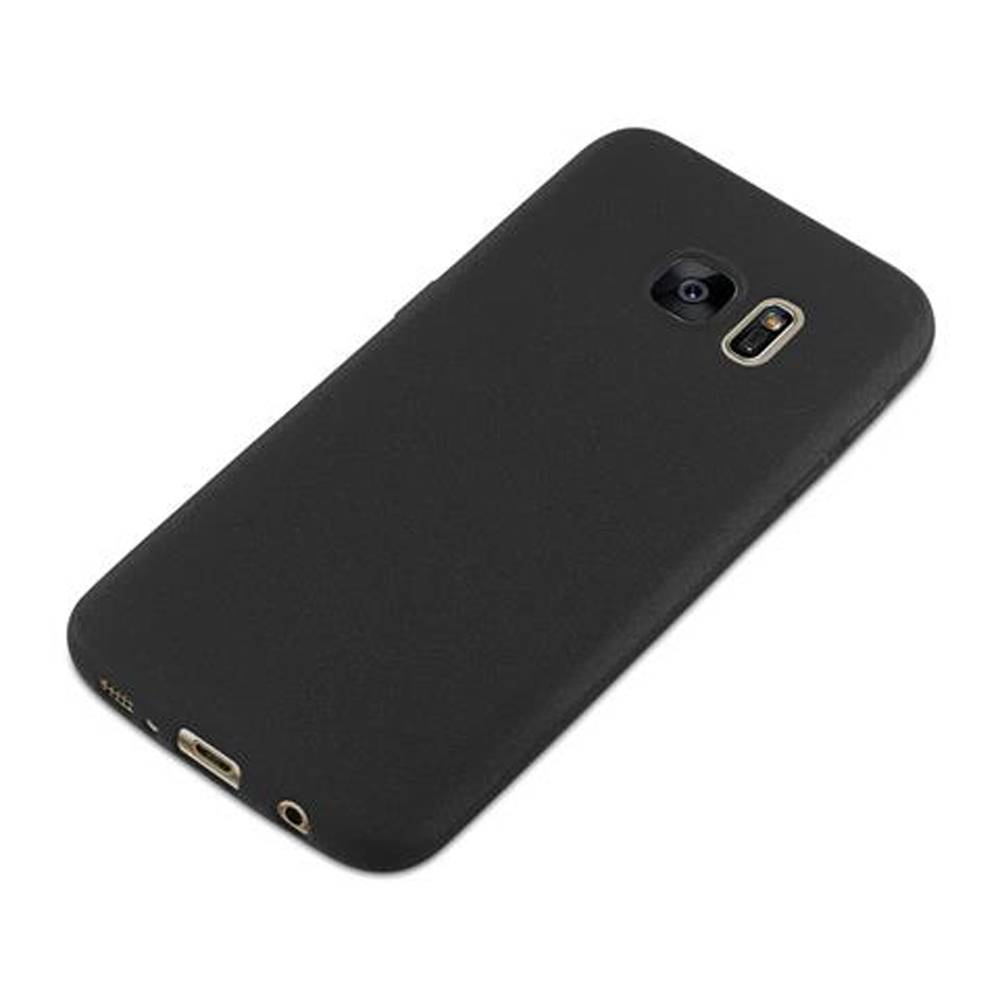 Cadorabo Schutzhülle für Samsung Galaxy S7 Hülle in Schwarz Handyhülle TPU Etui Cover Case