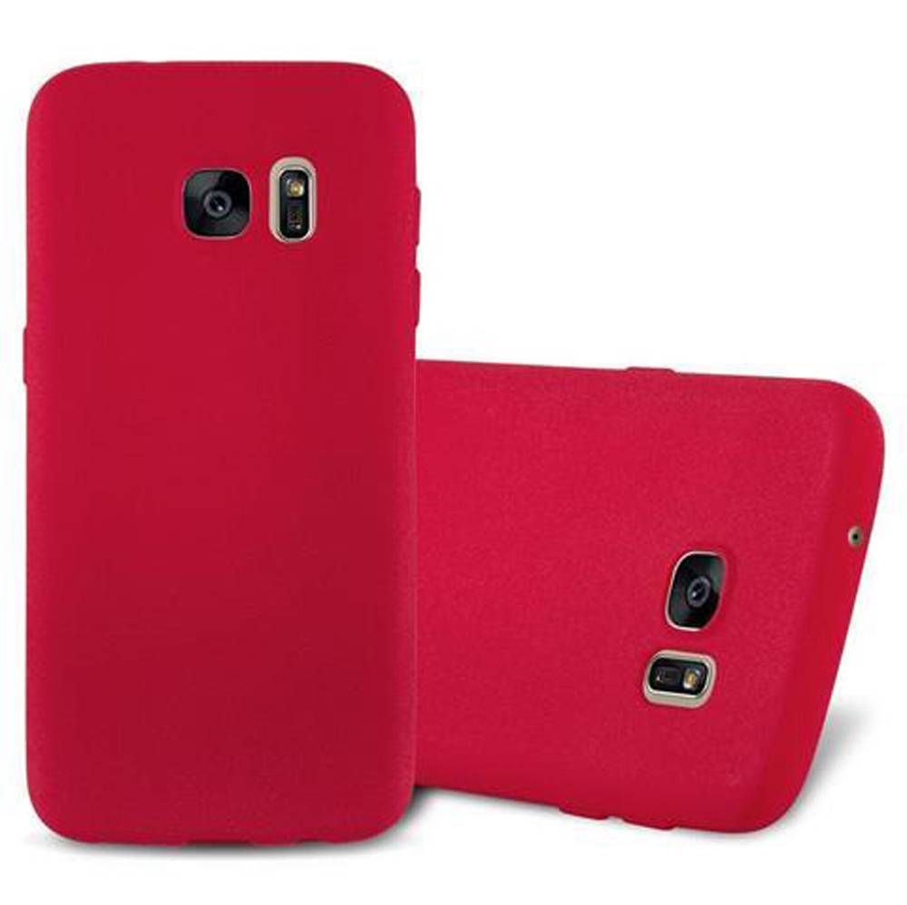Cadorabo Schutzhülle für Samsung Galaxy S7 Hülle in Rot Handyhülle TPU Etui Cover Case