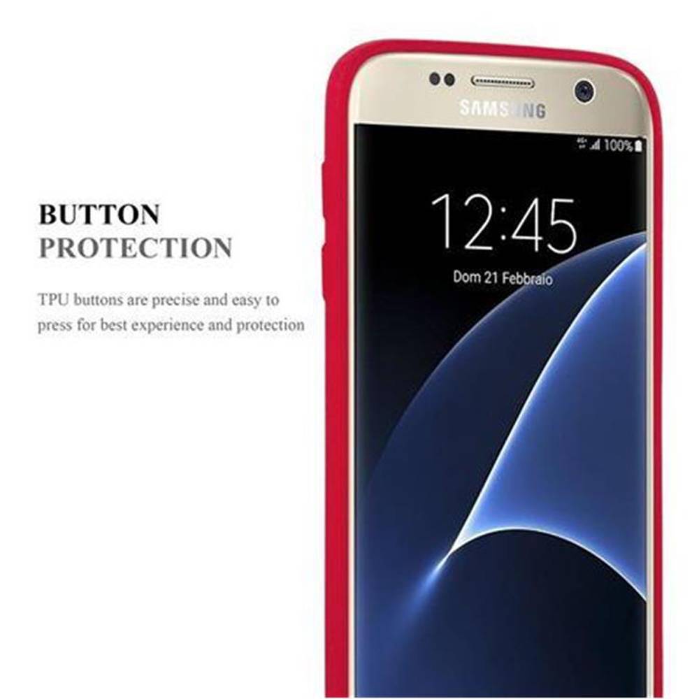 Cadorabo Schutzhülle für Samsung Galaxy S7 Hülle in Rot Handyhülle TPU Etui Cover Case