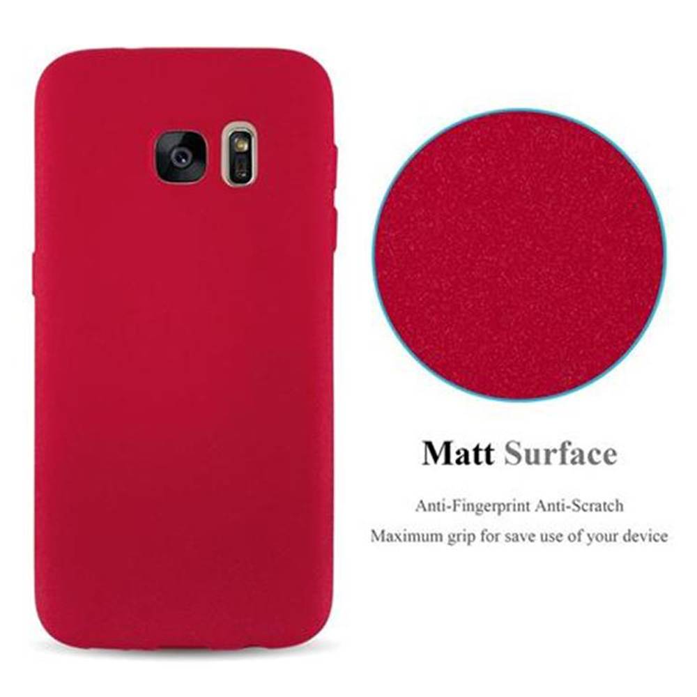Cadorabo Schutzhülle für Samsung Galaxy S7 Hülle in Rot Handyhülle TPU Etui Cover Case