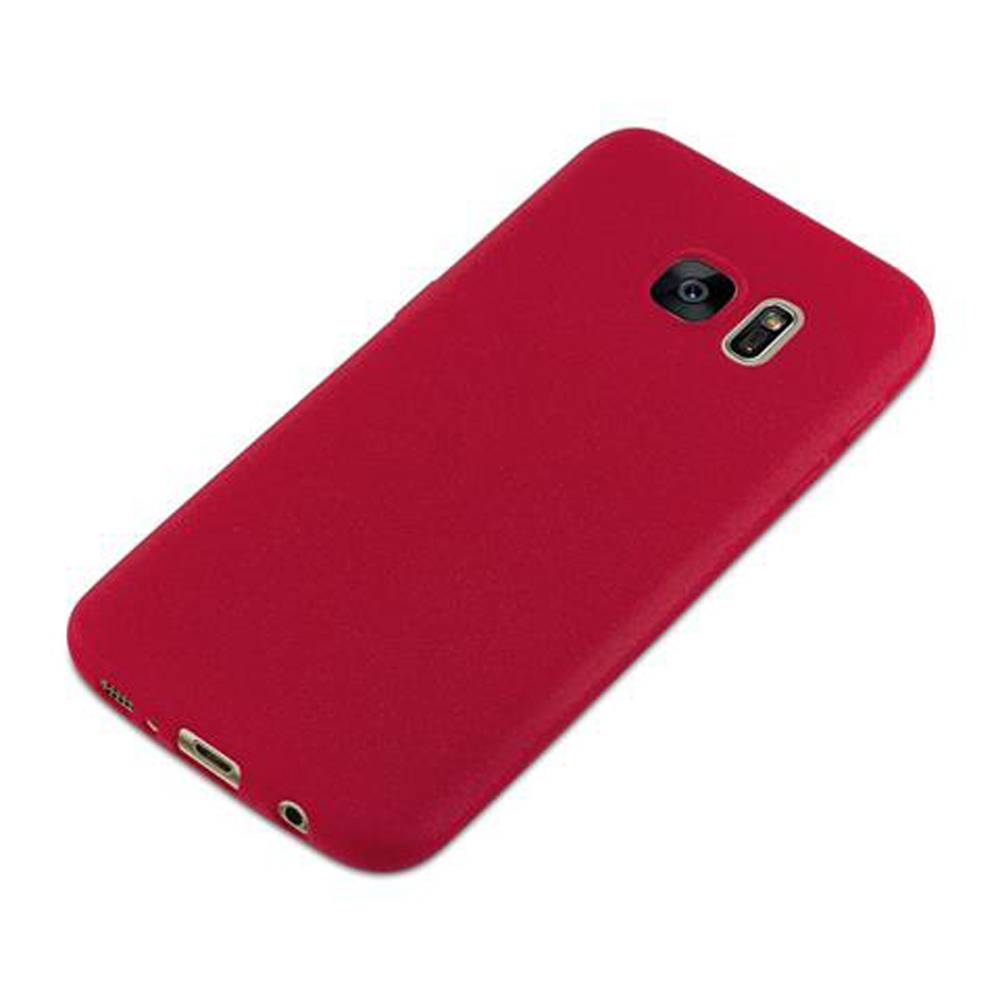 Cadorabo Schutzhülle für Samsung Galaxy S7 Hülle in Rot Handyhülle TPU Etui Cover Case