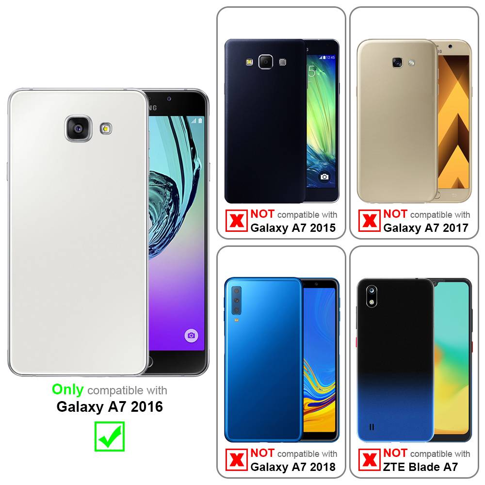 Cadorabo Schutzhülle für Samsung Galaxy A7 2016 in Weiß Etui Schutzhülle TPU Silikon Cover mit Schlaufe