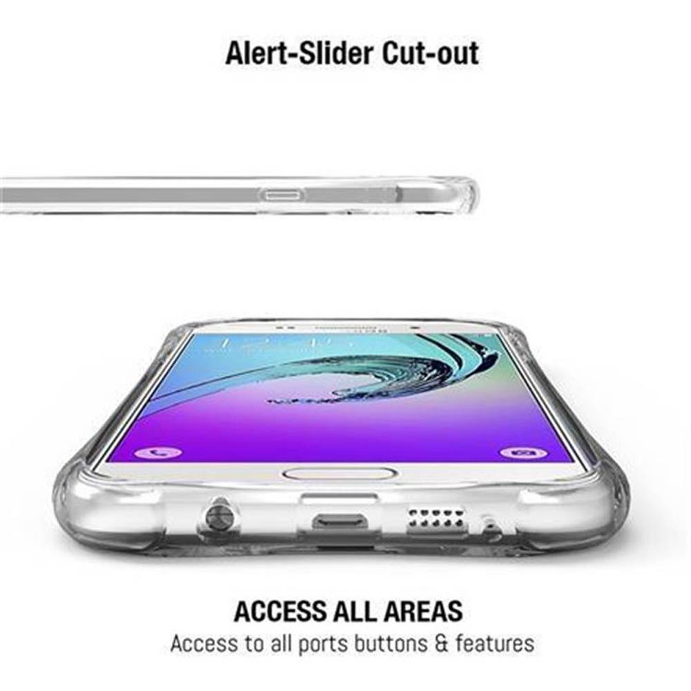 Cadorabo Schutzhülle für Samsung Galaxy A7 2016 in Weiß Etui Schutzhülle TPU Silikon Cover mit Schlaufe