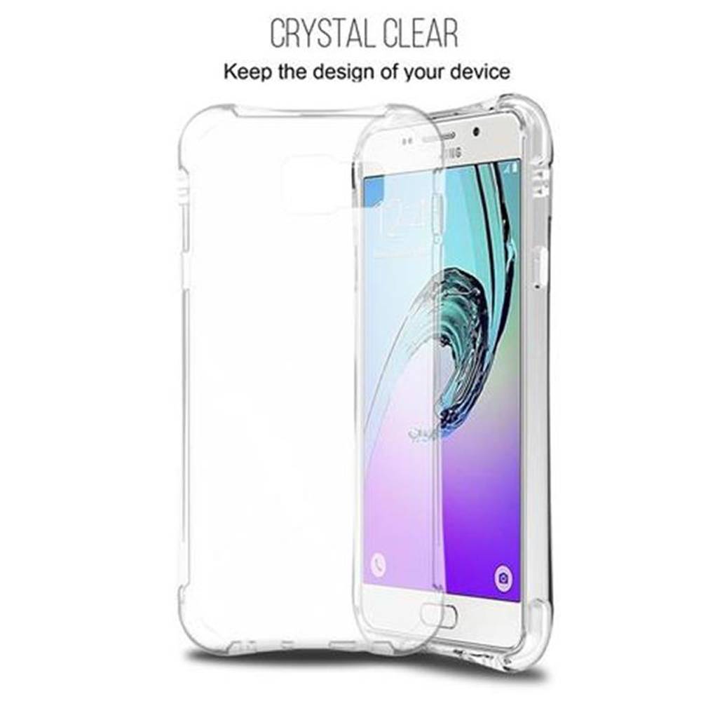 Cadorabo Schutzhülle für Samsung Galaxy A7 2016 in Weiß Etui Schutzhülle TPU Silikon Cover mit Schlaufe