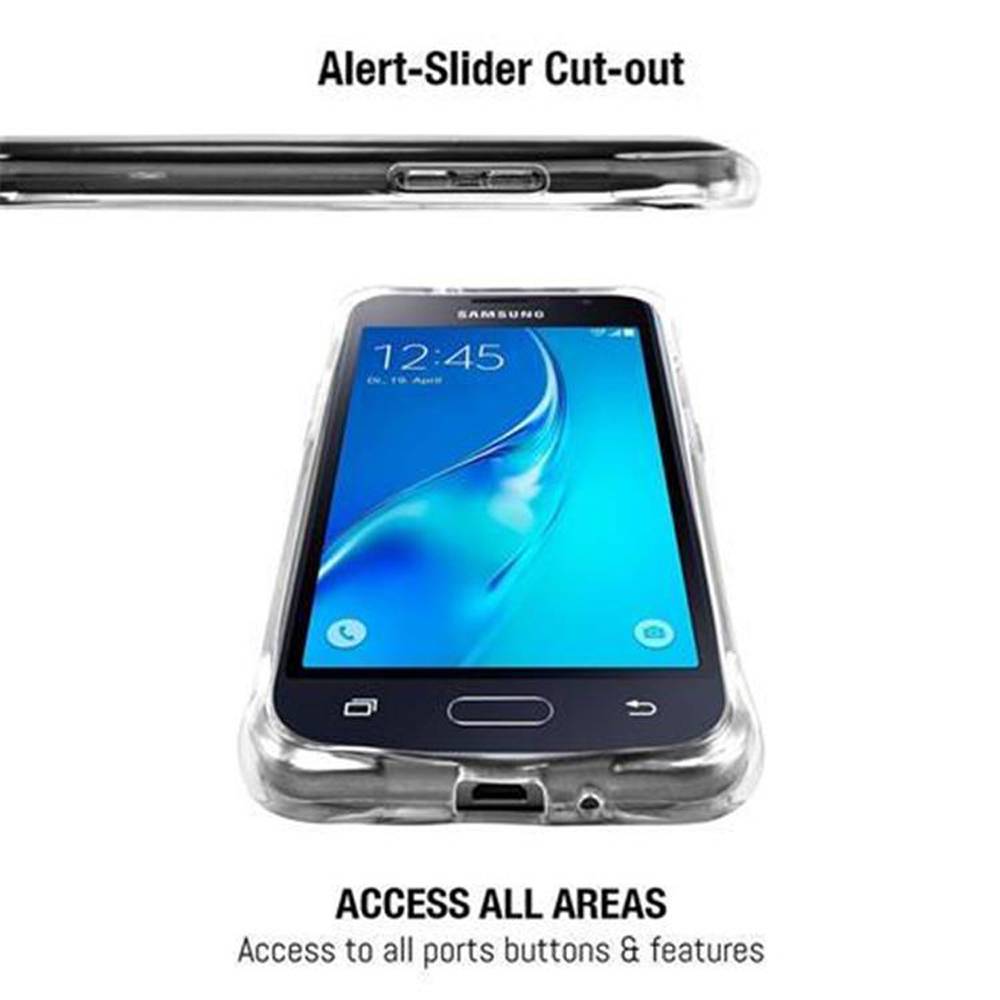 Cadorabo Schutzhülle für Samsung Galaxy J1 2016 in Weiß Etui Schutzhülle TPU Silikon Cover mit Schlaufe