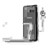 Cadorabo Schutzhülle für Samsung Galaxy J3 2015 in Weiß Etui Schutzhülle TPU Silikon Cover mit Schlaufe