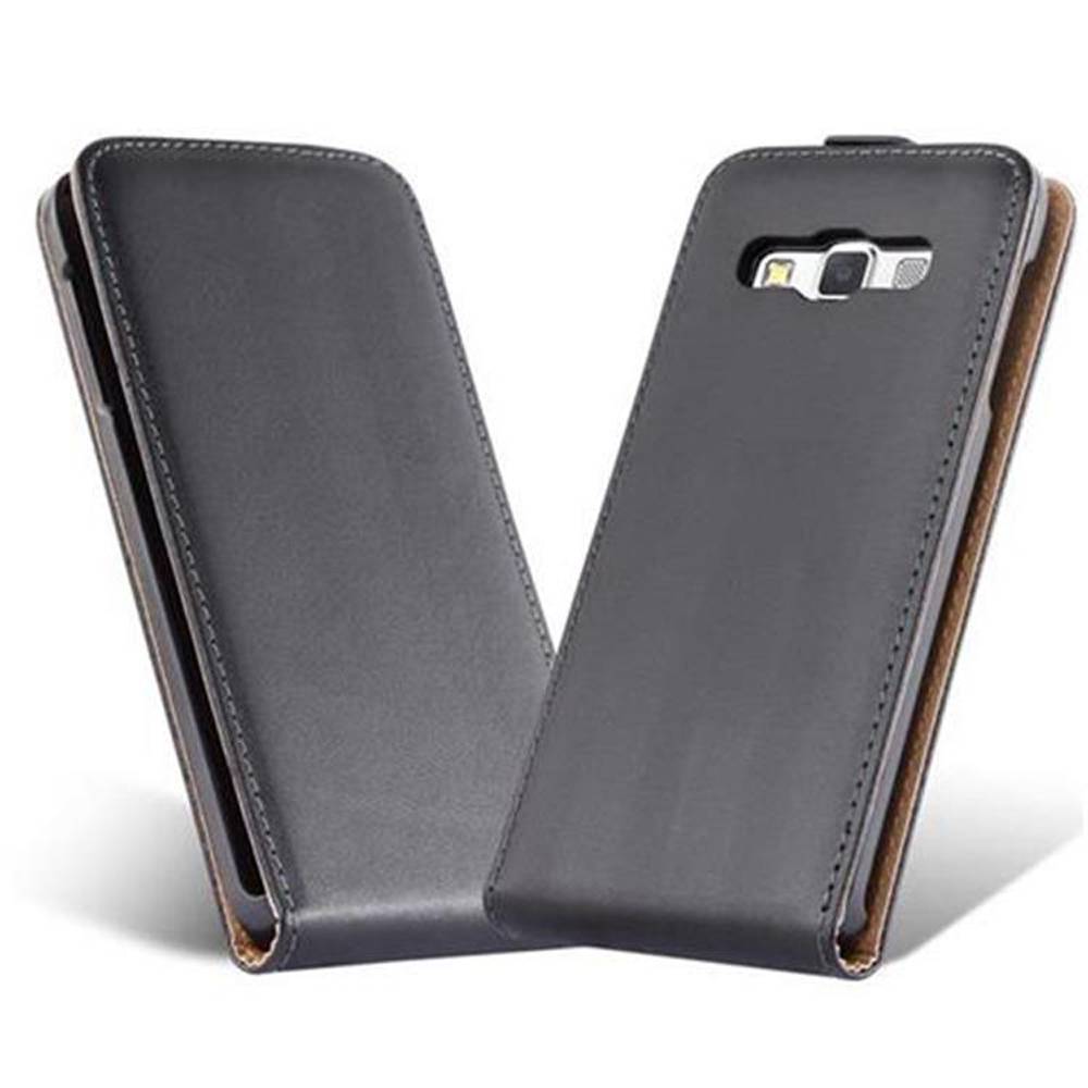 Cadorabo Hülle für Samsung Galaxy A3 2015 Schutzhülle in Schwarz Flip Handyhülle Case Cover Etui Kunstleder