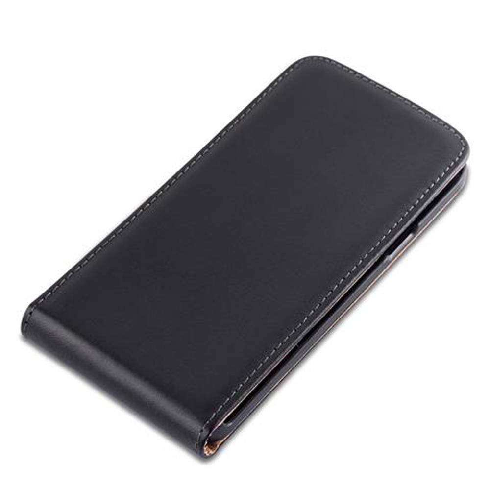 Cadorabo Hülle für Samsung Galaxy A3 2015 Schutzhülle in Schwarz Flip Handyhülle Case Cover Etui Kunstleder