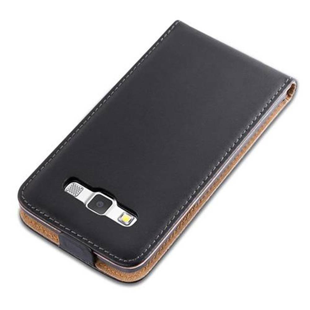 Cadorabo Hülle für Samsung Galaxy A3 2015 Schutzhülle in Schwarz Flip Handyhülle Case Cover Etui Kunstleder