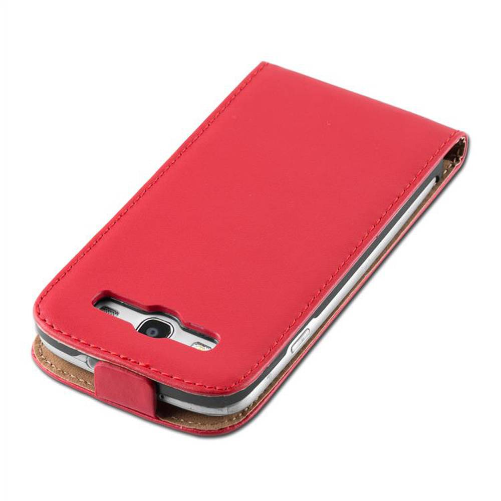Cadorabo Hülle für Samsung Galaxy A3 2015 Schutzhülle in Rot Flip Handyhülle Case Cover Etui Kunstleder