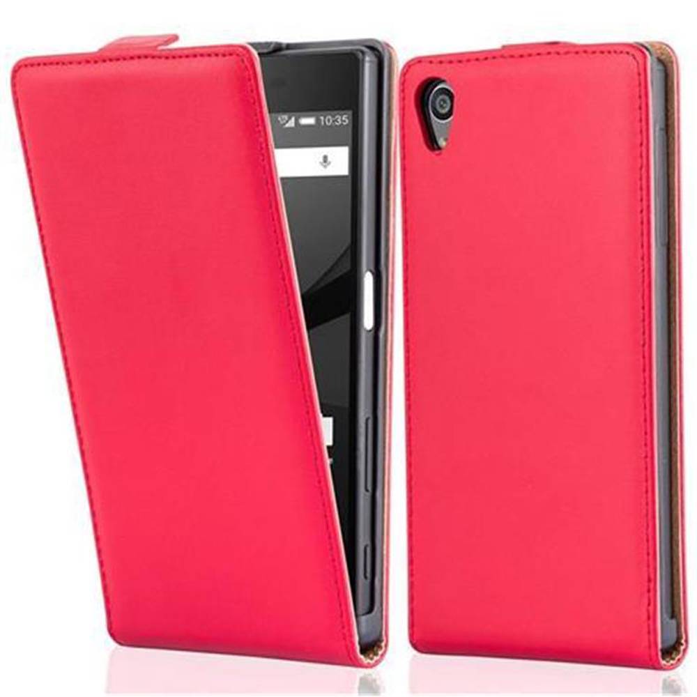 Cadorabo Hülle für Sony Xperia Z5 Schutzhülle in Rot Flip Handyhülle Case Cover Etui Kunstleder