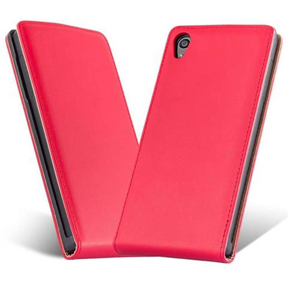 Cadorabo Hülle für Sony Xperia Z5 Schutzhülle in Rot Flip Handyhülle Case Cover Etui Kunstleder