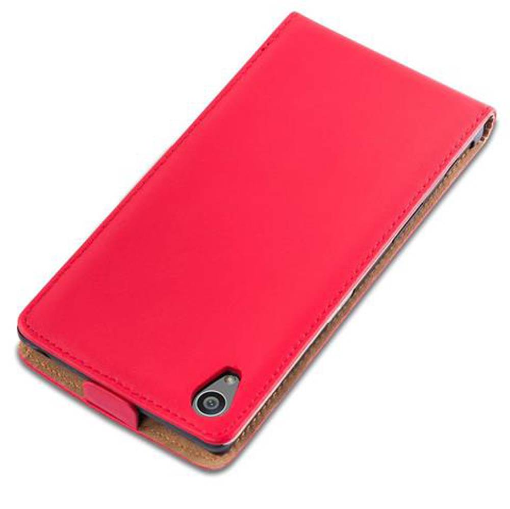 Cadorabo Hülle für Sony Xperia Z5 Schutzhülle in Rot Flip Handyhülle Case Cover Etui Kunstleder