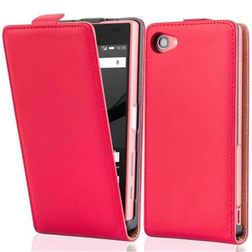 Cadorabo Hülle für Sony Xperia Z5 COMPACT Schutzhülle in Rot Flip Handyhülle Case Cover Etui Kunstleder
