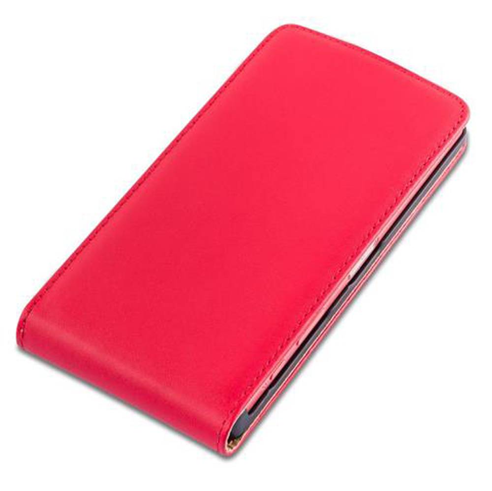 Cadorabo Hülle für Sony Xperia Z5 COMPACT Schutzhülle in Rot Flip Handyhülle Case Cover Etui Kunstleder