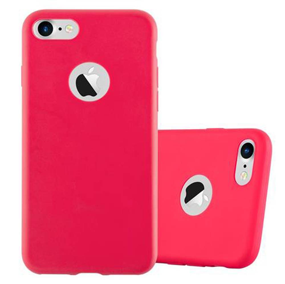 Cadorabo Hülle für Apple iPhone 7 / 7S / 8 / SE 2020 Schutzhülle in Rot Handyhülle TPU Silikon Etui Case Cover