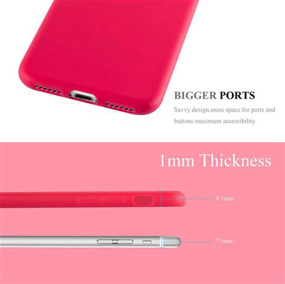 Cadorabo Hülle für Apple iPhone 7 / 7S / 8 / SE 2020 Schutzhülle in Rot Handyhülle TPU Silikon Etui Case Cover