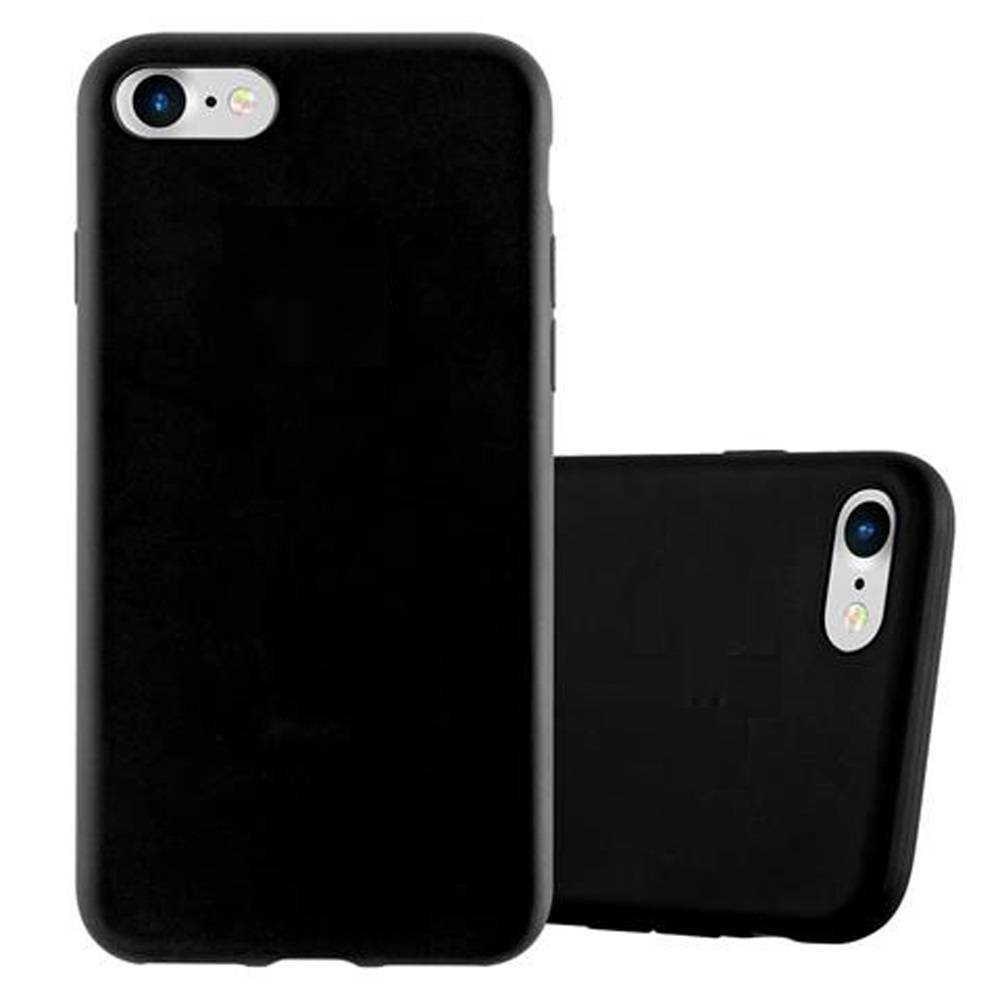 Cadorabo Hülle für Apple iPhone 7 / 7S / 8 / SE 2020 Schutzhülle in Schwarz Handyhülle TPU Silikon Etui Case Cover