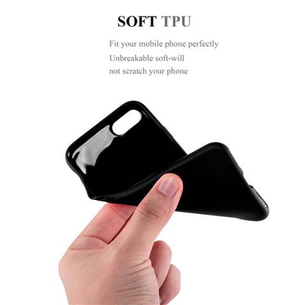 Cadorabo Hülle für Apple iPhone 7 / 7S / 8 / SE 2020 Schutzhülle in Schwarz Handyhülle TPU Silikon Etui Case Cover