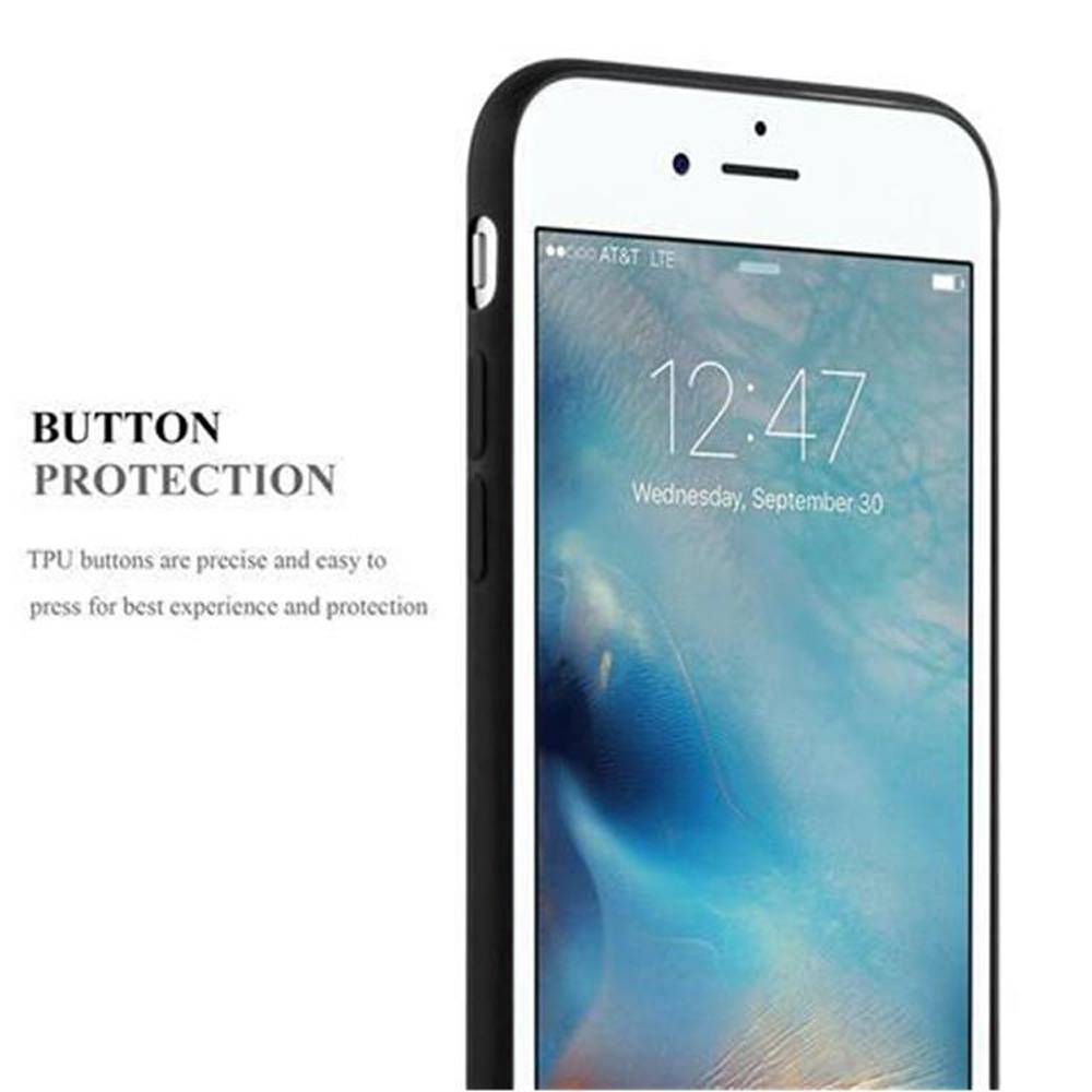Cadorabo Hülle für Apple iPhone 7 / 7S / 8 / SE 2020 Schutzhülle in Schwarz Handyhülle TPU Silikon Etui Case Cover