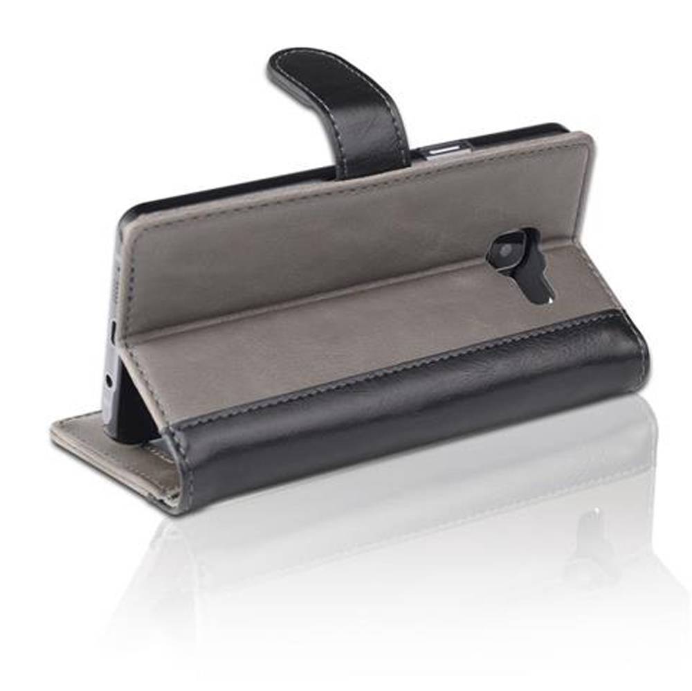 Cadorabo Hülle für Samsung Galaxy A5 2016 Hülle in Grau Schutzhülle Handyhülle Standfunktion Etui Cover Case