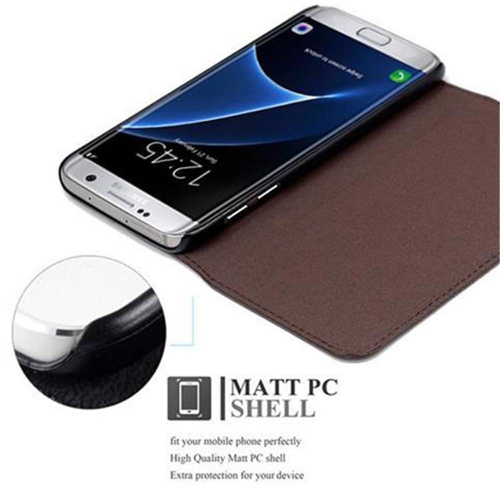 Cadorabo Hülle für Samsung Galaxy S7 in ANTIK BRAUN mit unsichtbarem Magnetverschluss und Standfunktion