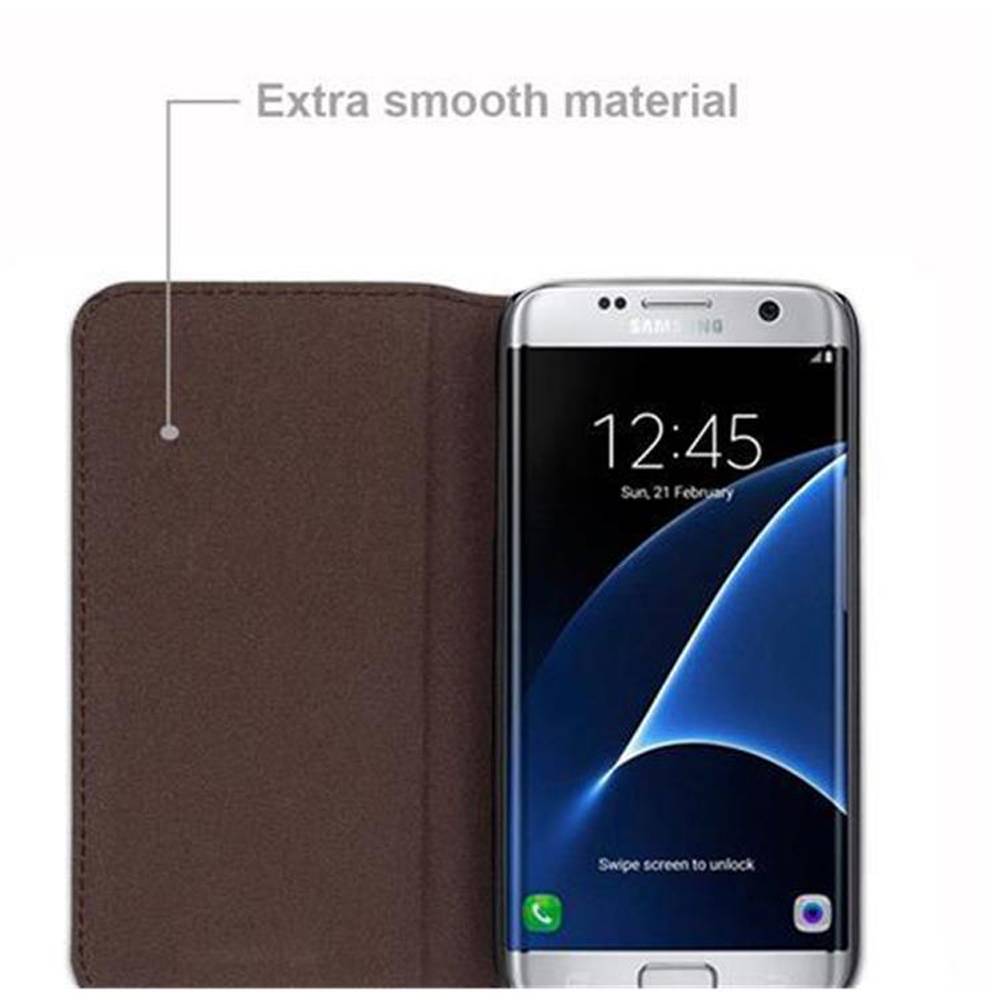 Cadorabo Hülle für Samsung Galaxy S7 in ANTIK BRAUN mit unsichtbarem Magnetverschluss und Standfunktion