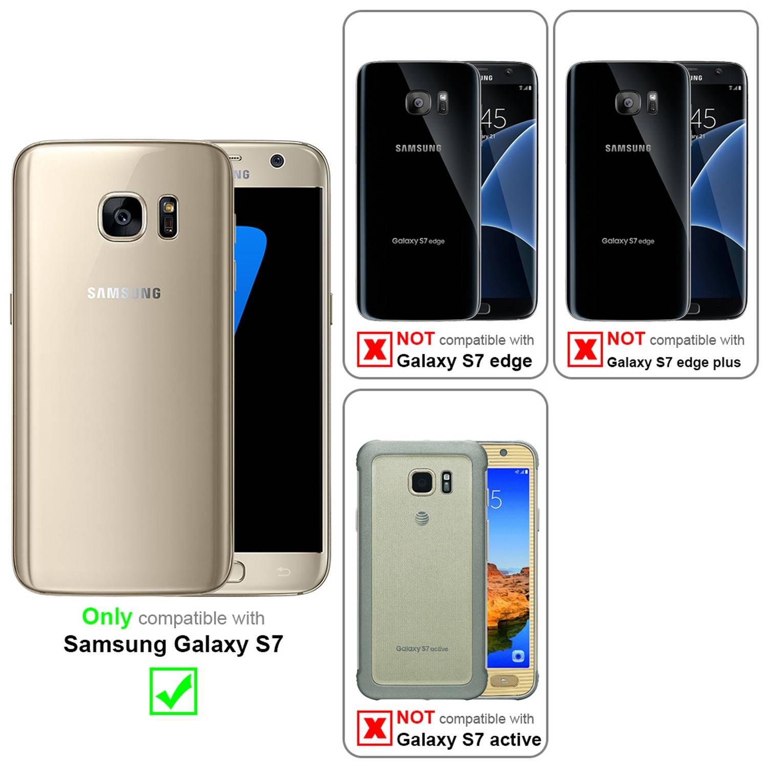 Cadorabo Hülle für Samsung Galaxy S7 in ANTIK BRAUN mit unsichtbarem Magnetverschluss und Standfunktion