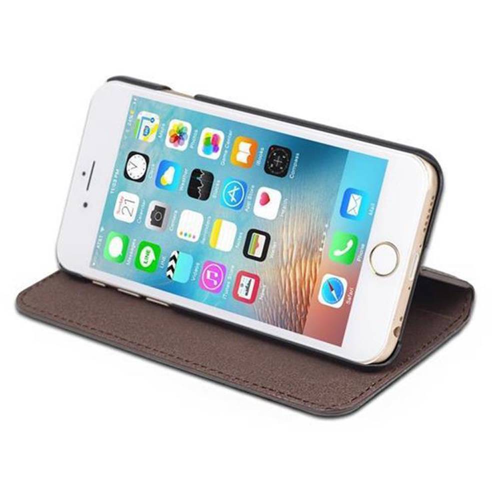 Cadorabo Schutzhülle für Apple iPhone 6 / 6S Hülle in Braun Case Handyhülle Schutzhülle Book Etui Cover