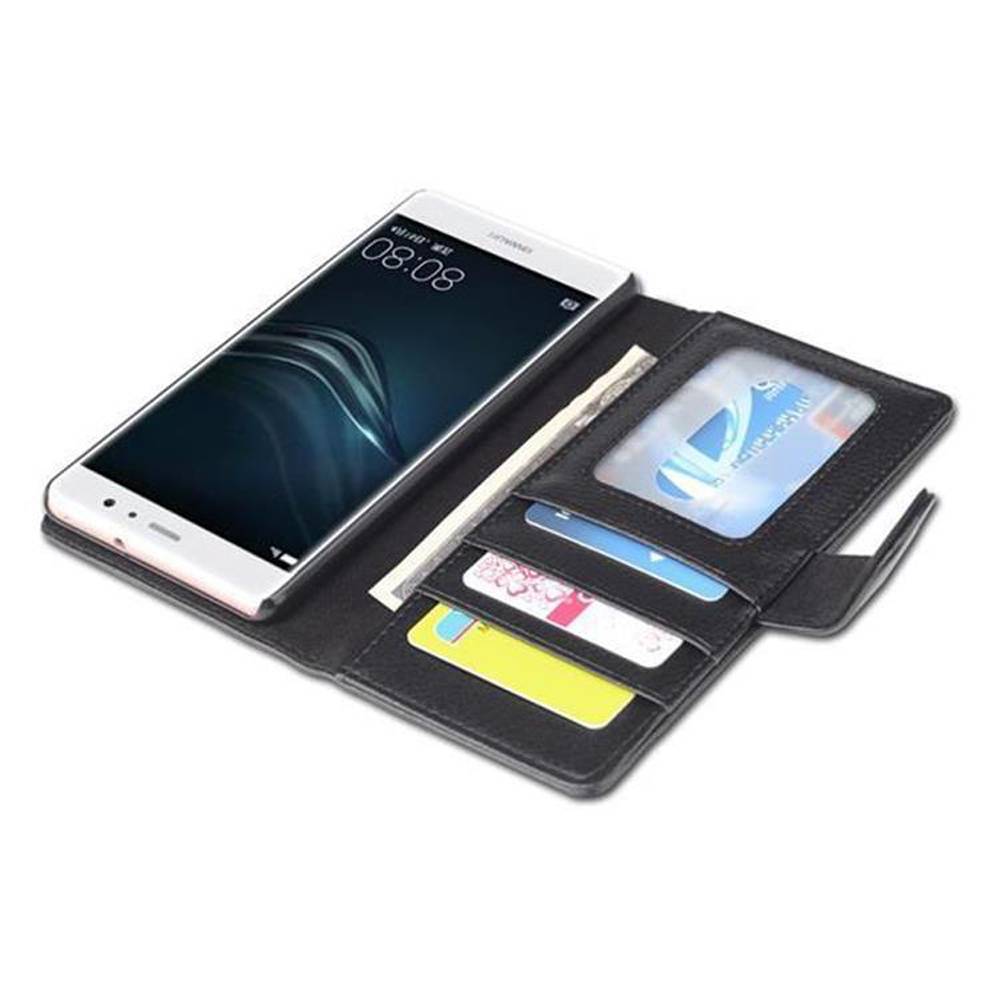 Cadorabo Hülle für Huawei P9 LITE 2016 / G9 LITE in Schwarz Backcover Handy Schutz Hülle Book Case Booklet Kartenfächer