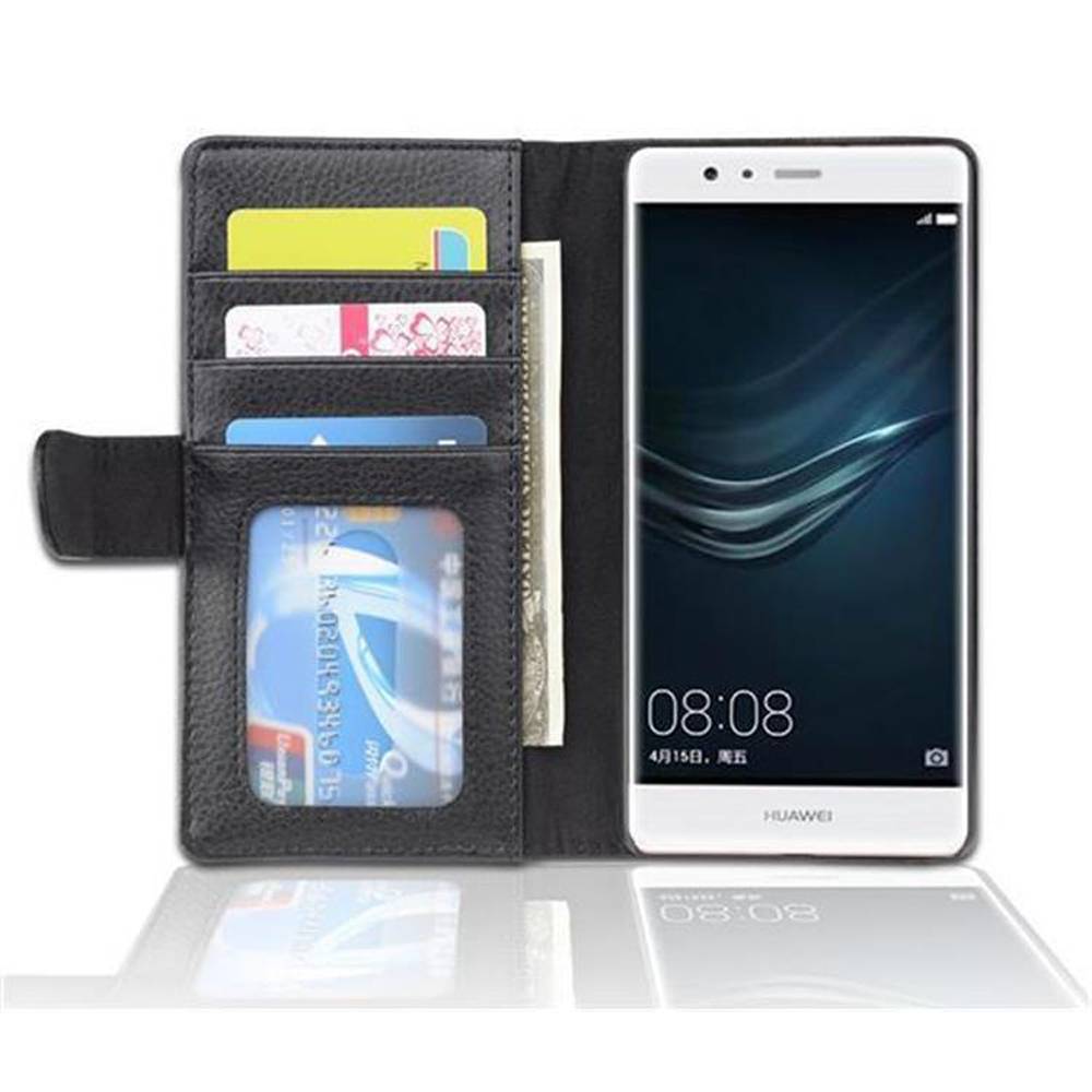Cadorabo Hülle für Huawei P9 LITE 2016 / G9 LITE in Schwarz Backcover Handy Schutz Hülle Book Case Booklet Kartenfächer