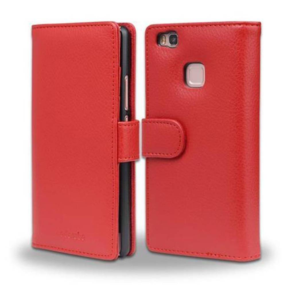 Cadorabo Hülle für Huawei P9 LITE 2016 / G9 LITE in Rot Backcover Handy Schutz Hülle Book Case Booklet Kartenfächer