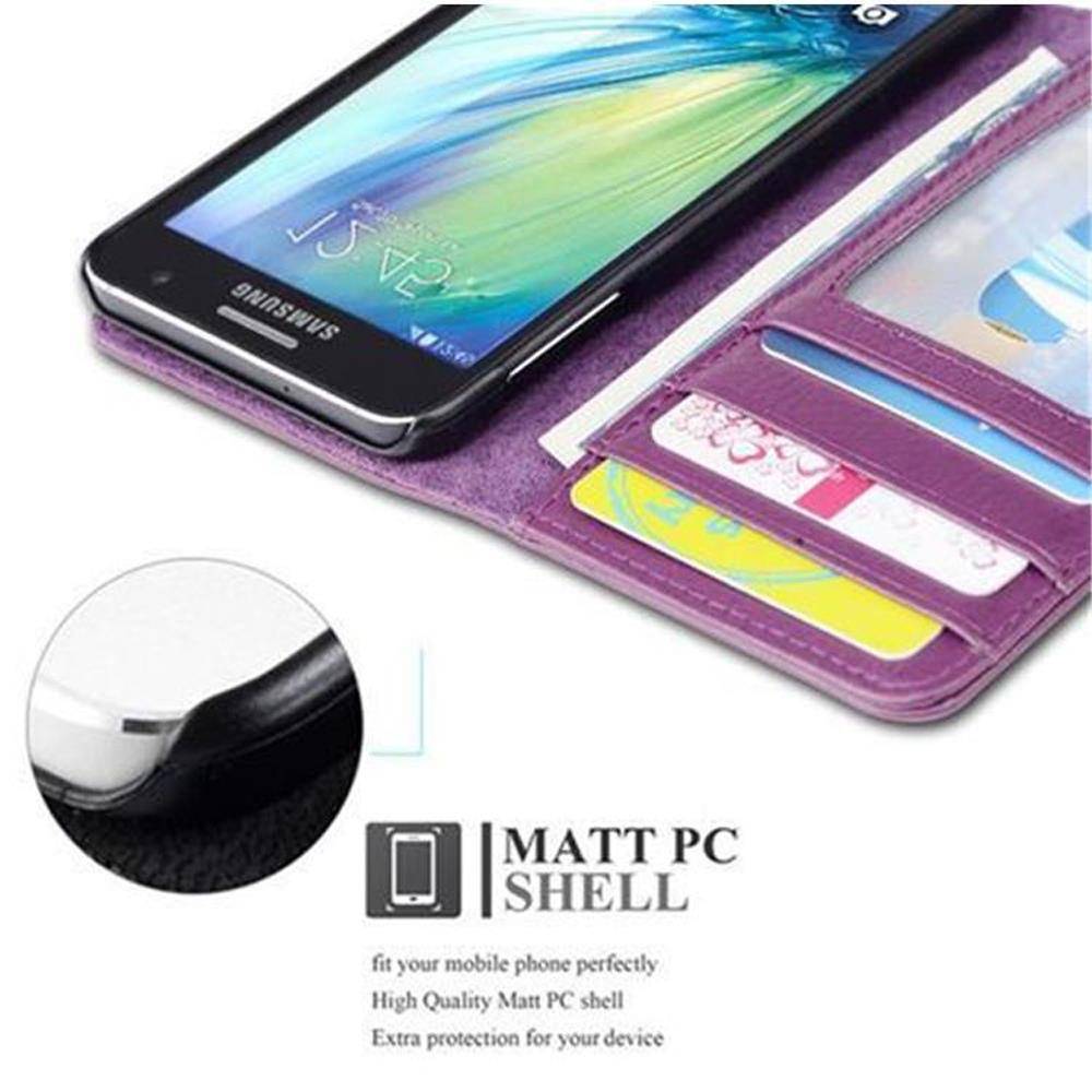 Cadorabo Hülle für Samsung Galaxy A3 2015 in Lila Backcover Handy Schutz Hülle Book Case Booklet Kartenfächer