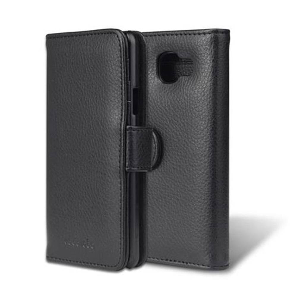 Cadorabo Hülle für Samsung Galaxy A3 2016 in Schwarz Backcover Handy Schutz Hülle Book Case Booklet Kartenfächer