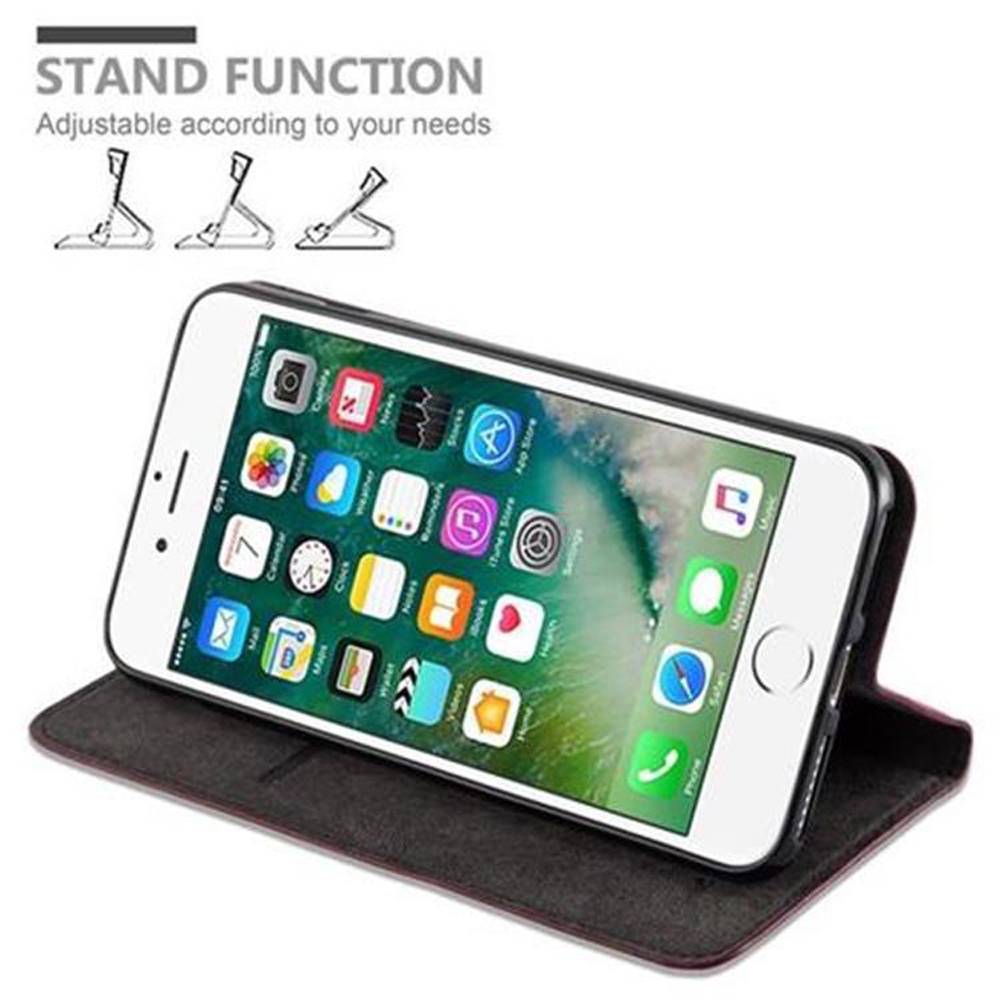 Cadorabo Hülle für Apple iPhone 7 PLUS / 7S PLUS / 8 PLUS Schutz Hülle in Rot Handyhülle Etui Case Cover