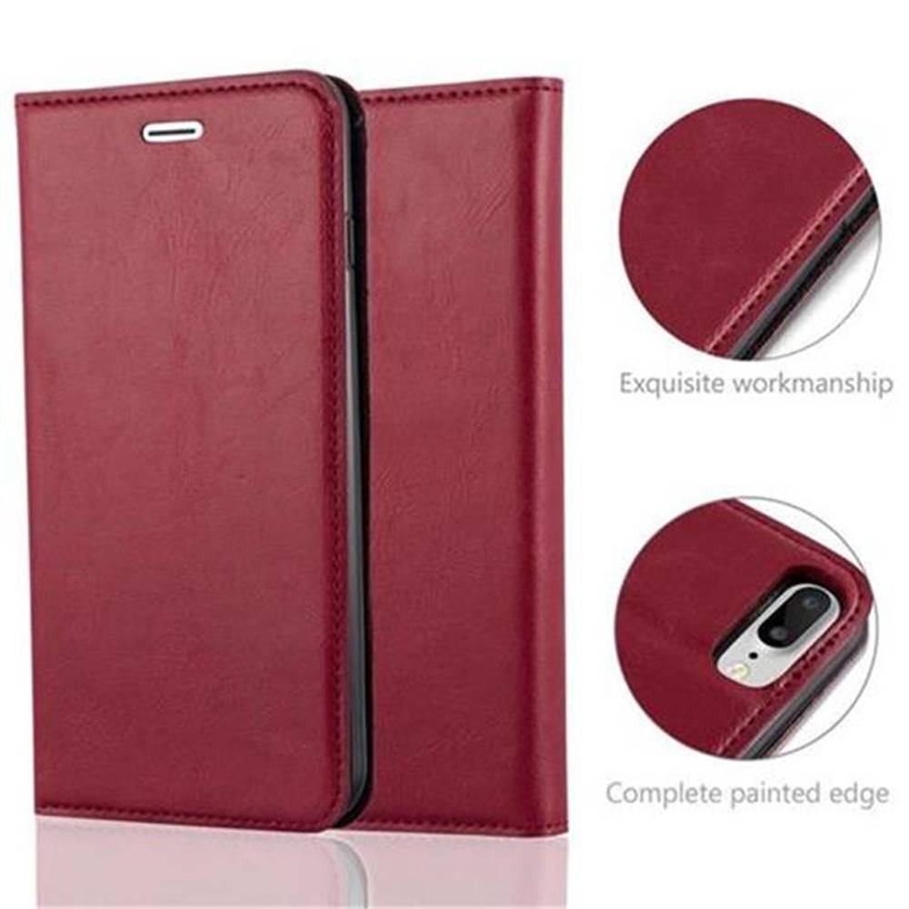 Cadorabo Hülle für Apple iPhone 7 PLUS / 7S PLUS / 8 PLUS Schutz Hülle in Rot Handyhülle Etui Case Cover