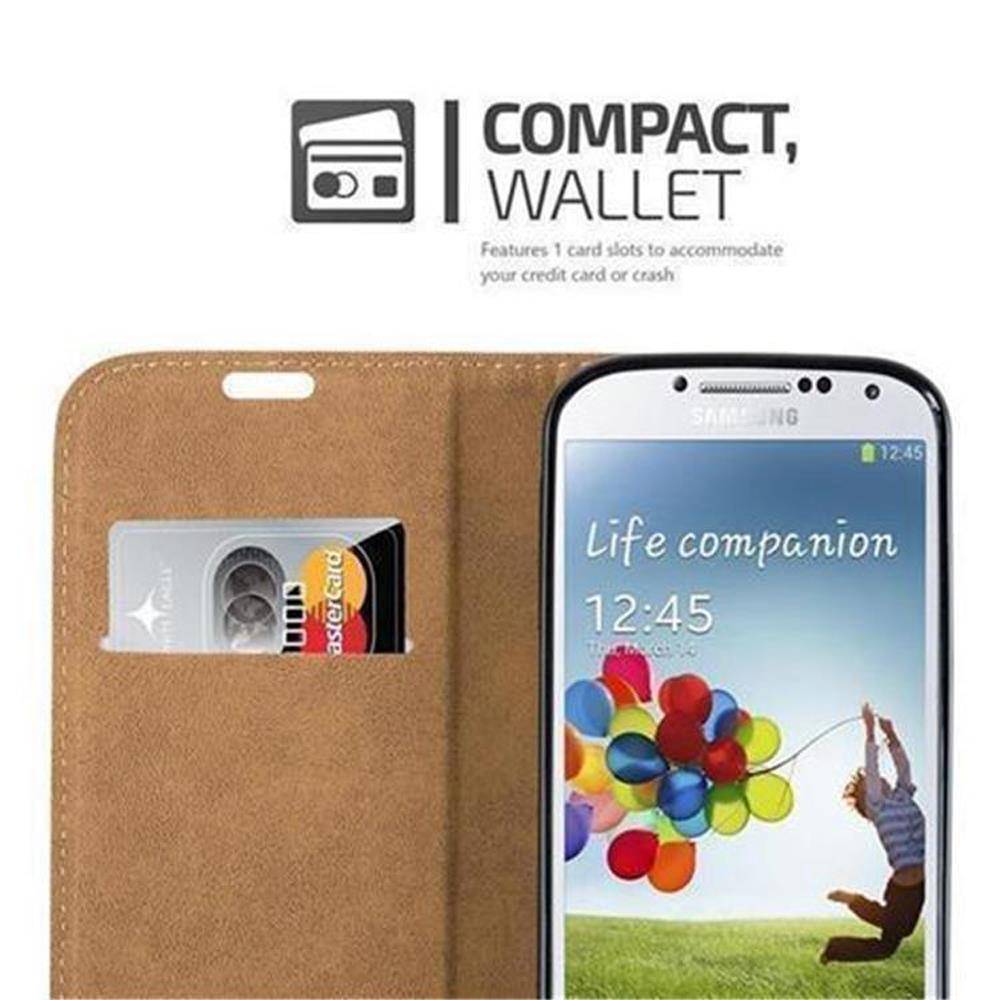 Cadorabo Hülle für Samsung Galaxy S4 Schutzhülle in Grau Cover Handyhülle Tasche Case Etui Standfunktion