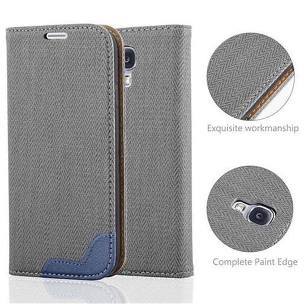 Cadorabo Hülle für Samsung Galaxy S4 Schutzhülle in Grau Cover Handyhülle Tasche Case Etui Standfunktion